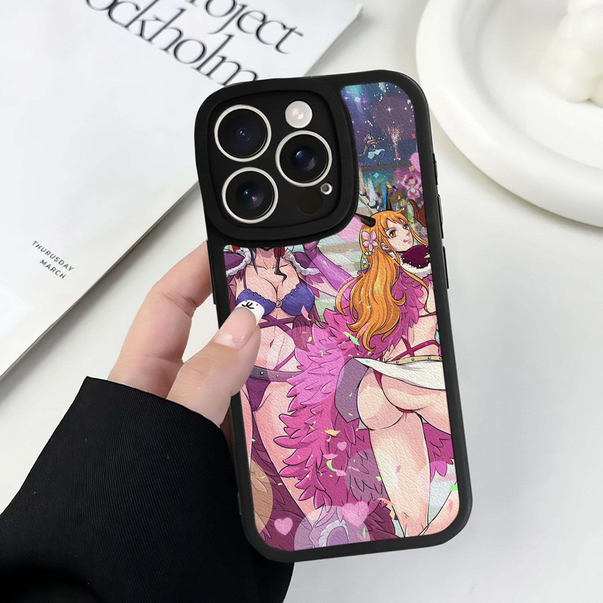 （画像用） ワンピース ONE PIECE 【iPhone 16シリーズ対応】シリコンスマホケース（レザー調） 材質：シリコン
